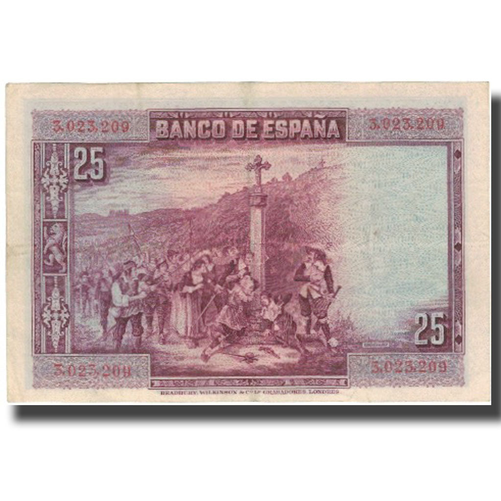 Billet, Espagne, 25 Pesetas, 1928, 1928-08-15, KM:74a, TTB+
