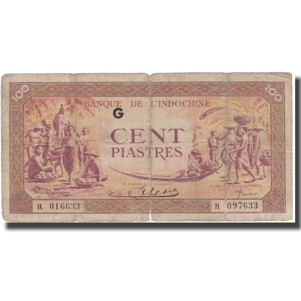 Banknote, FRENCH INDO-CHINA, 100 Piastres, Undated (1942-45), KM:66, F(12-15)