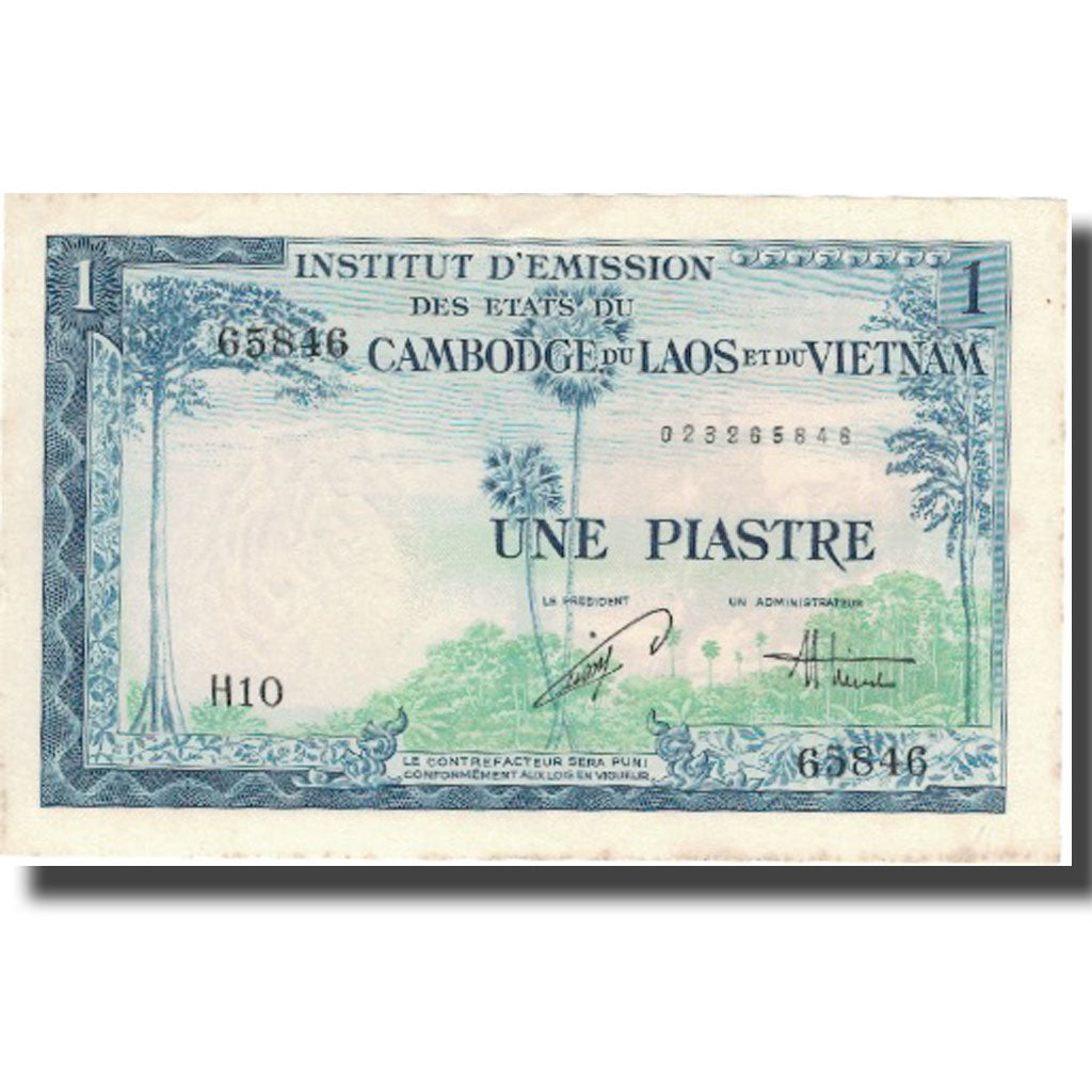 Banknote, FRENCH INDO-CHINA, 1 Piastre = 1 Dong, Undated (1954), KM:105