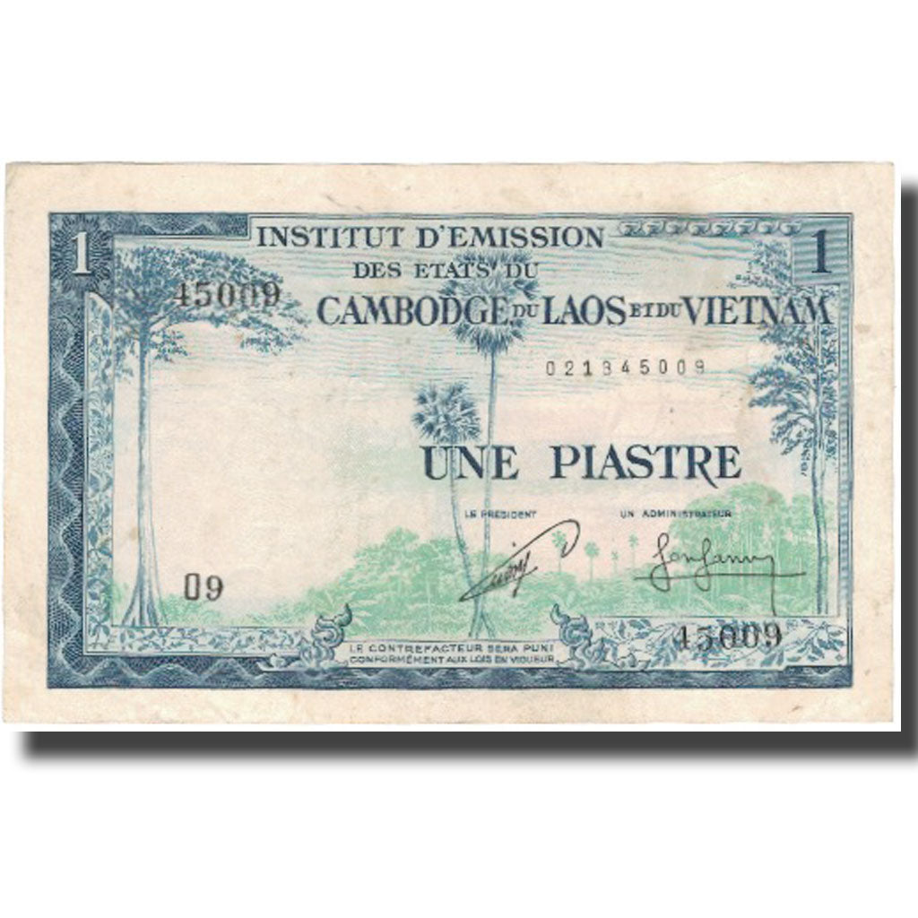 Geldschein, FRENCH INDO-CHINA, 1 Piastre = 1 Dong, Undated (1954), KM:105, SS+