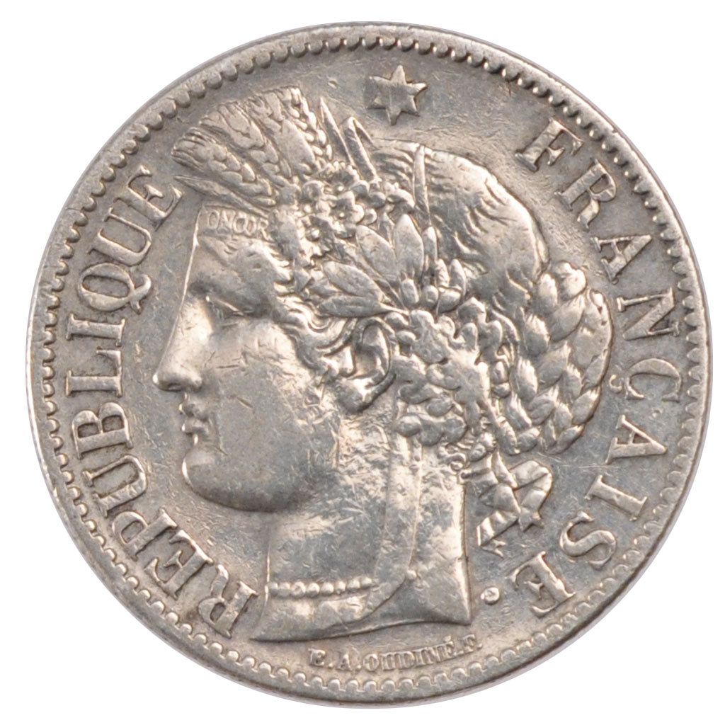 FRANCE, Cérès, 2 Francs, 1887, Paris, KM #817.1, EF(40-45), Silver, 27, Gadoury