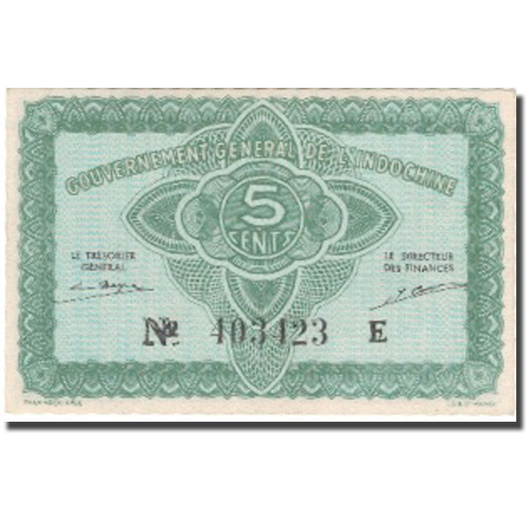 Billet, FRENCH INDO-CHINA, 5 Cents, Undated (1942), KM:88a, SUP