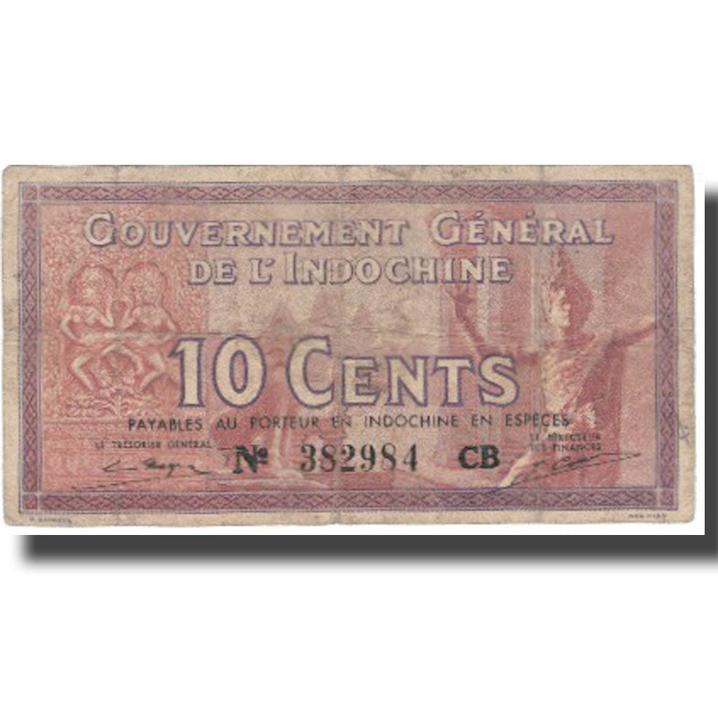 Banknote, FRENCH INDO-CHINA, 10 Cents, Undated (1939), KM:85d, VF(20-25)