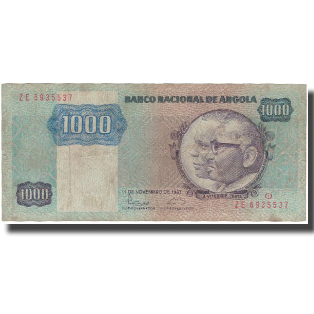 Billet, Angola, 1000 Kwanzas, 1987, 1987-11-11, KM:121b, TTB