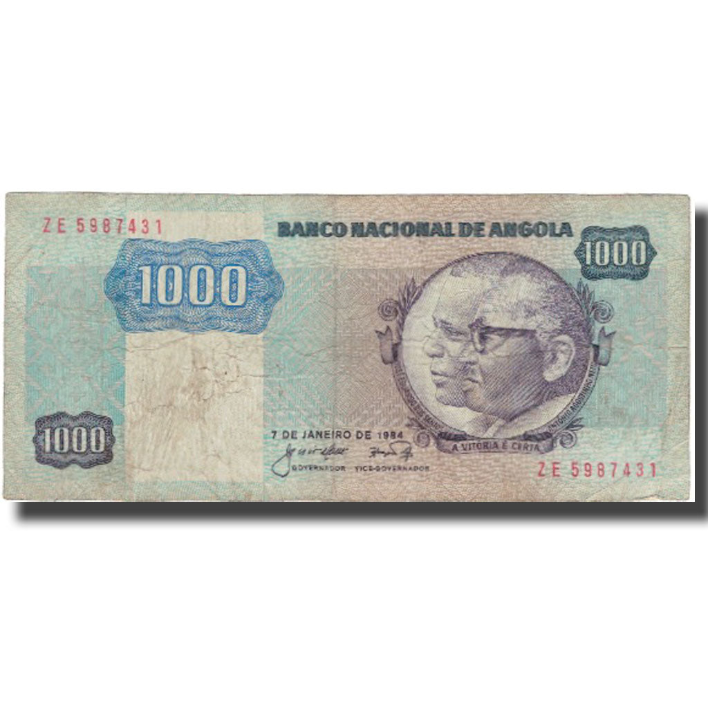Banknote, Angola, 1000 Kwanzas, 1984, 1984-01-07, KM:121a, VF(30-35)