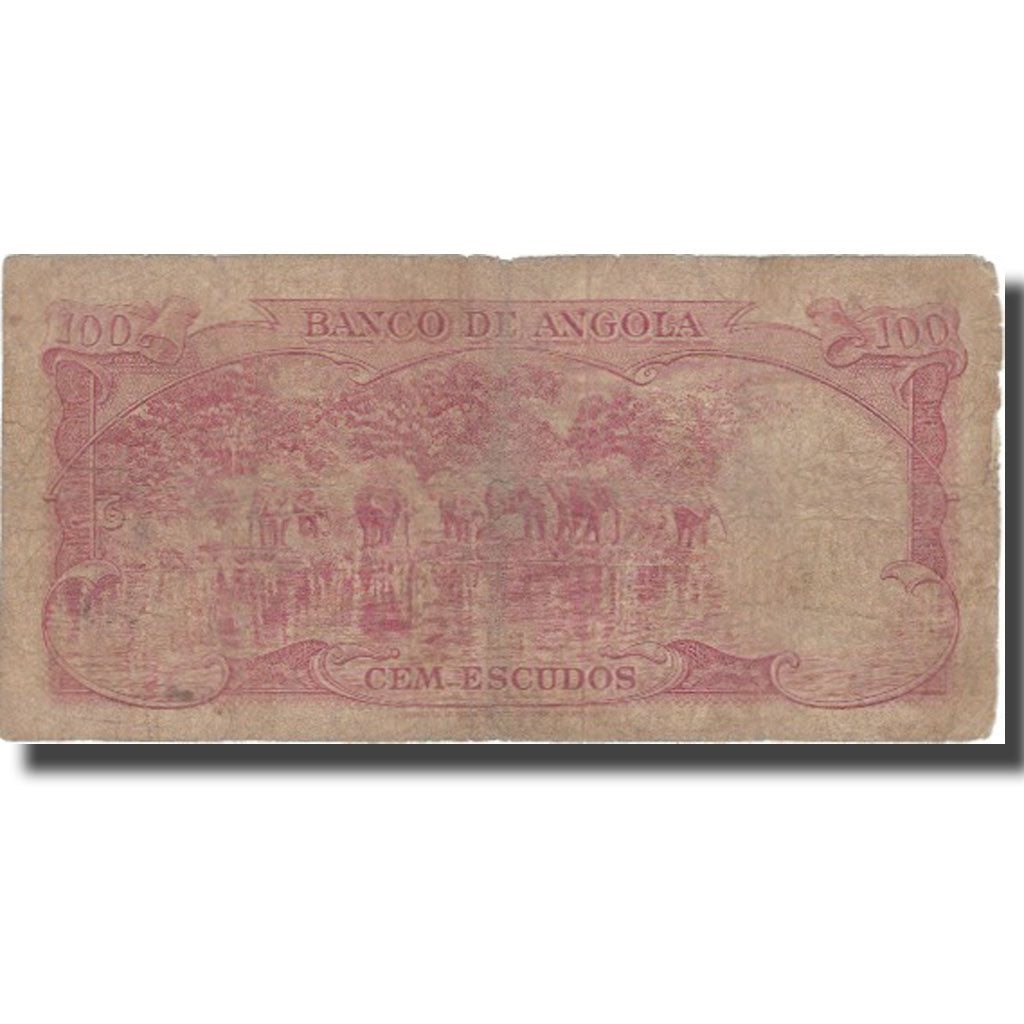 Billet, Angola, 100 Escudos, 1962, 1962-06-10, KM:94, B+
