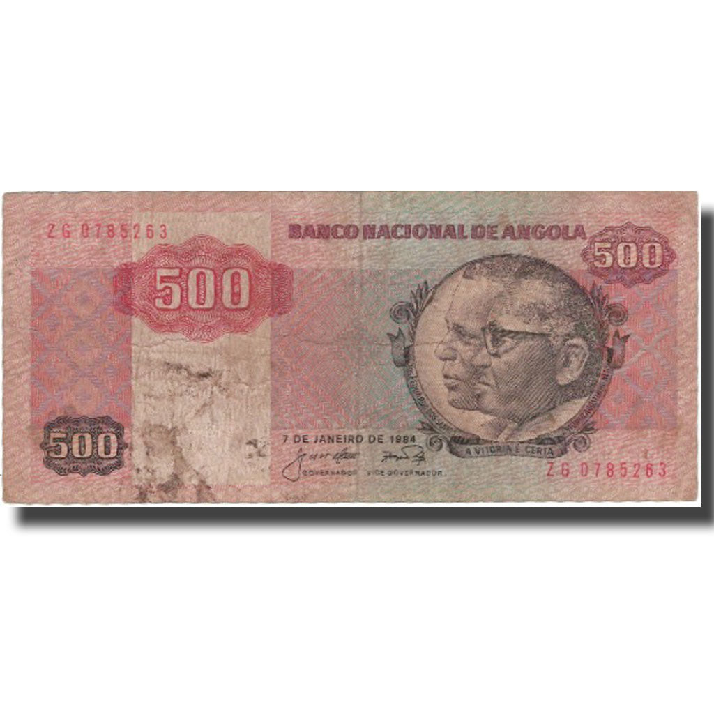 Banknot, Angola, 500 Kwanzas, 1984, 1984-01-07, KM:120A, F(12-15)
