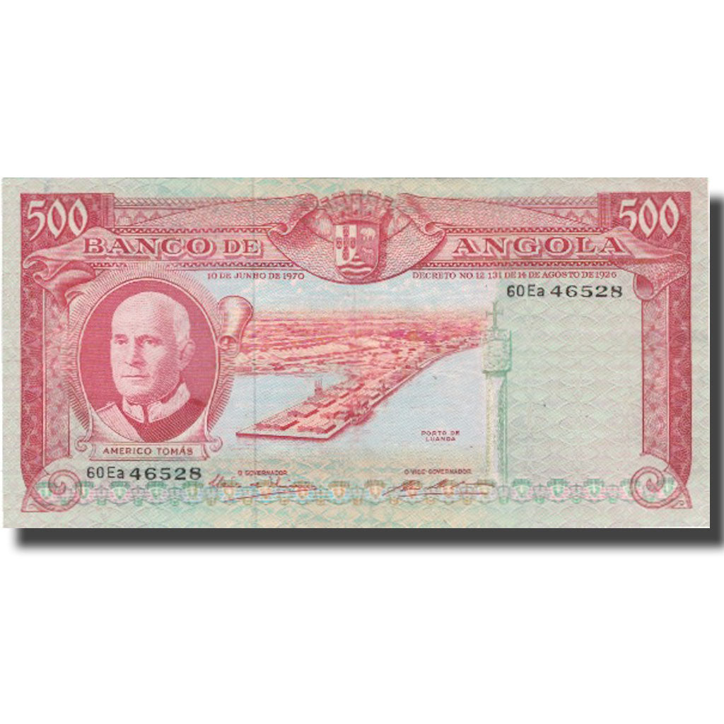 Billet, Angola, 500 Escudos, 1970, 1970-06-10, KM:97, TTB