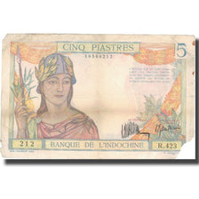 Banknote, FRENCH INDO-CHINA, 5 Piastres, Undated (1936), KM:55b, VG(8-10)