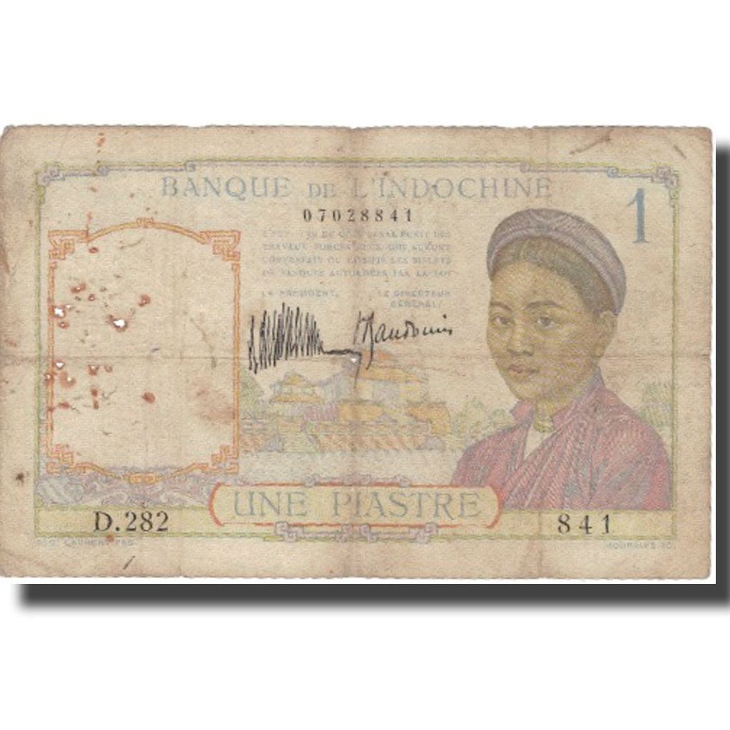 Banknote, FRENCH INDO-CHINA, 1 Piastre, undated 1933, KM:52, F(12-15)