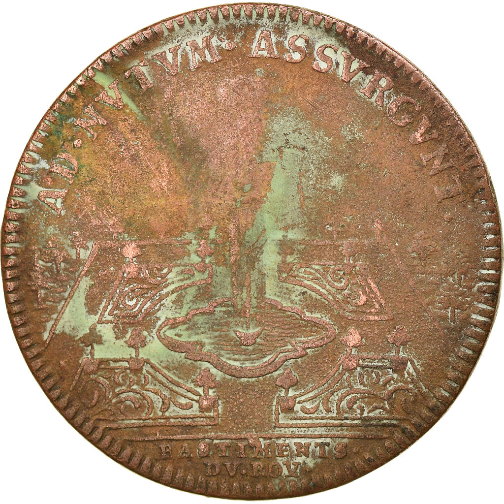 France, Medal, Louis XIV, Bâtiments du roi, History, VF(20-25), Copper