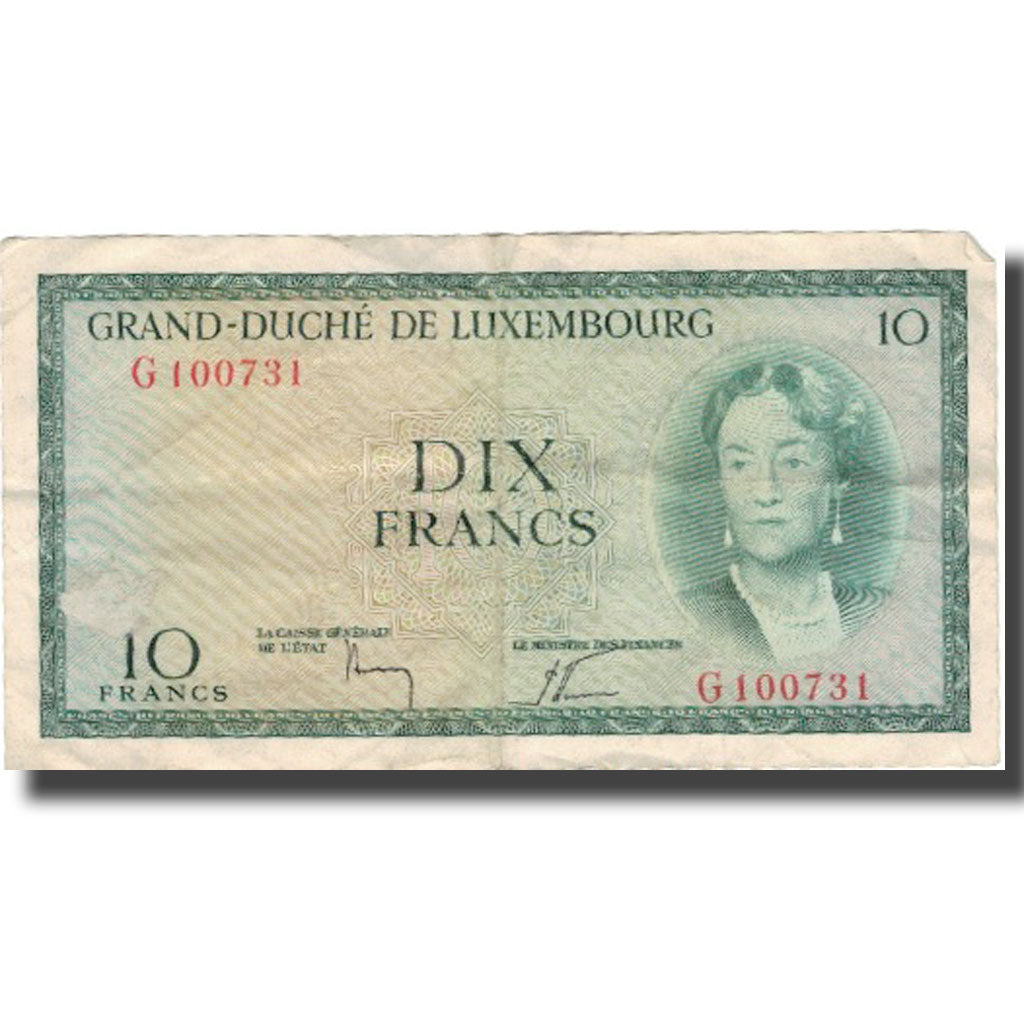 Banknote, Luxembourg, 10 Francs, Undated (1954), KM:48a, VF(30-35)