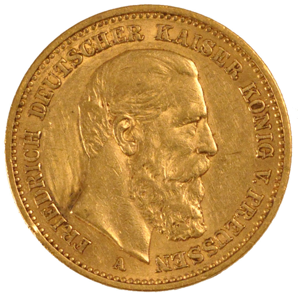 GERMAN STATES, 20 Mark, 1888, Berlin, KM #515, EF(40-45), Gold, 7.95