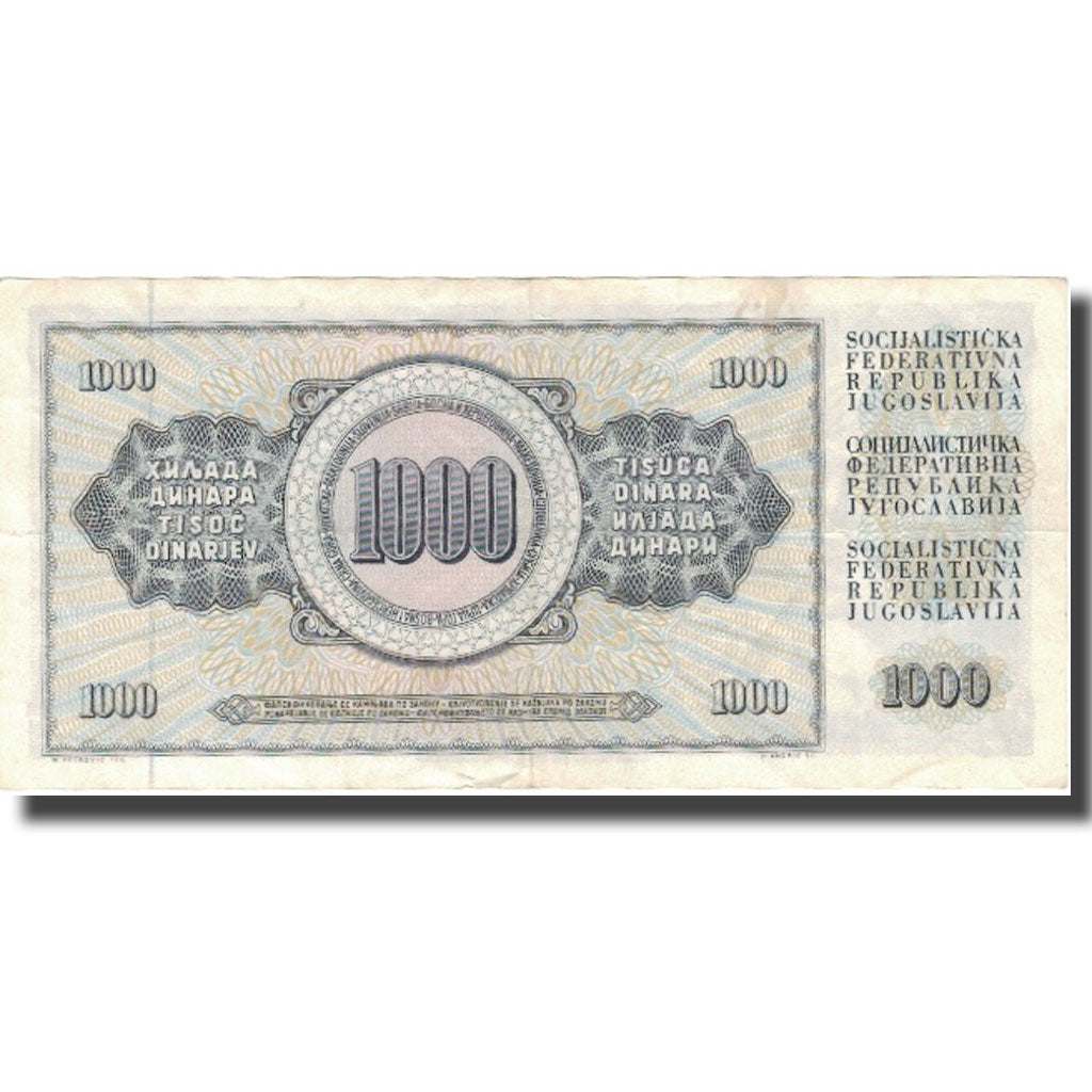 Biljet, Joegoslaviëe, 1000 Dinara, 1981, 1981-11-04, KM:92d, TB+
