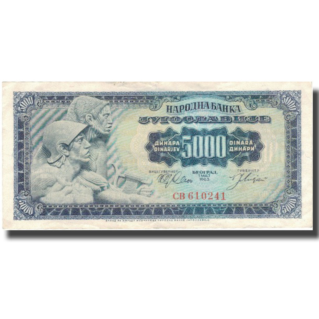 Billet, Yougoslavie, 5000 Dinara, 1963, 1963-05-01, KM:76a, TTB