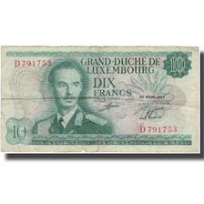 Banknote, Luxembourg, 10 Francs, 1967, 1967-03-20, KM:53a, VF(20-25)
