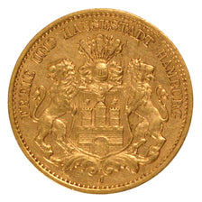Germany, 10 Mark, 1907, Hambourg, AU(55-58), Gold, 3.99