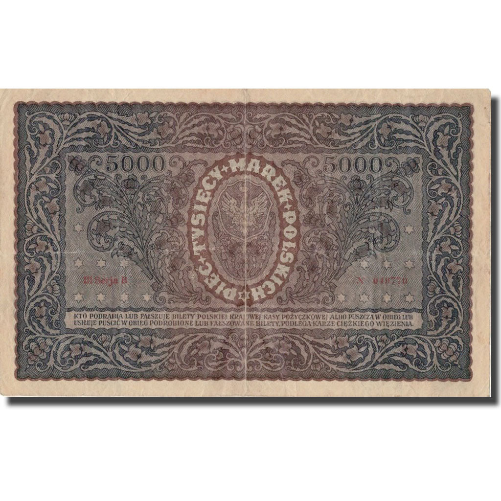 Banknote, Poland, 5000 Marek, 1920, 1920-02-07, KM:31, VF(20-25)