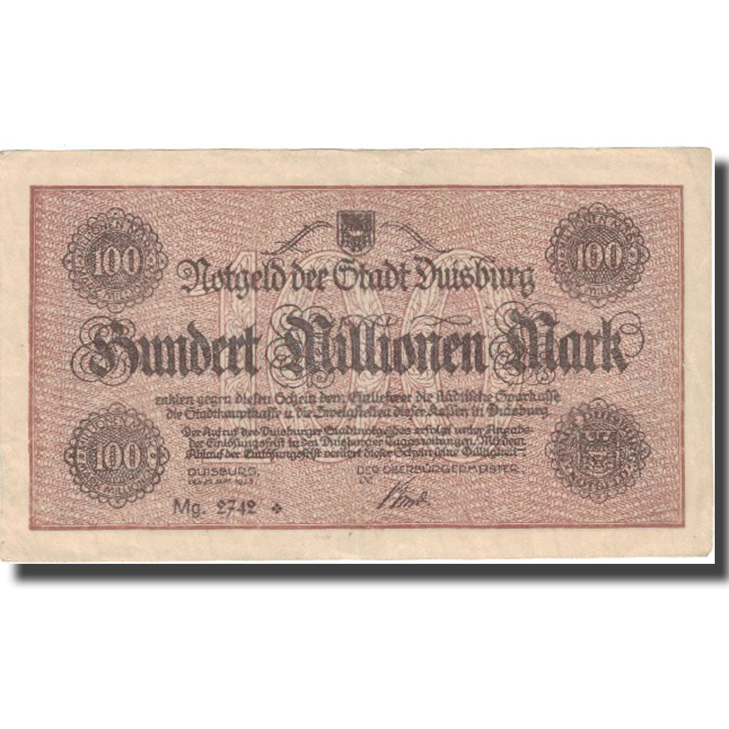 Banknote, Germany, 100 Millions Mark, N.D, 1923, 1923, AU(50-53)