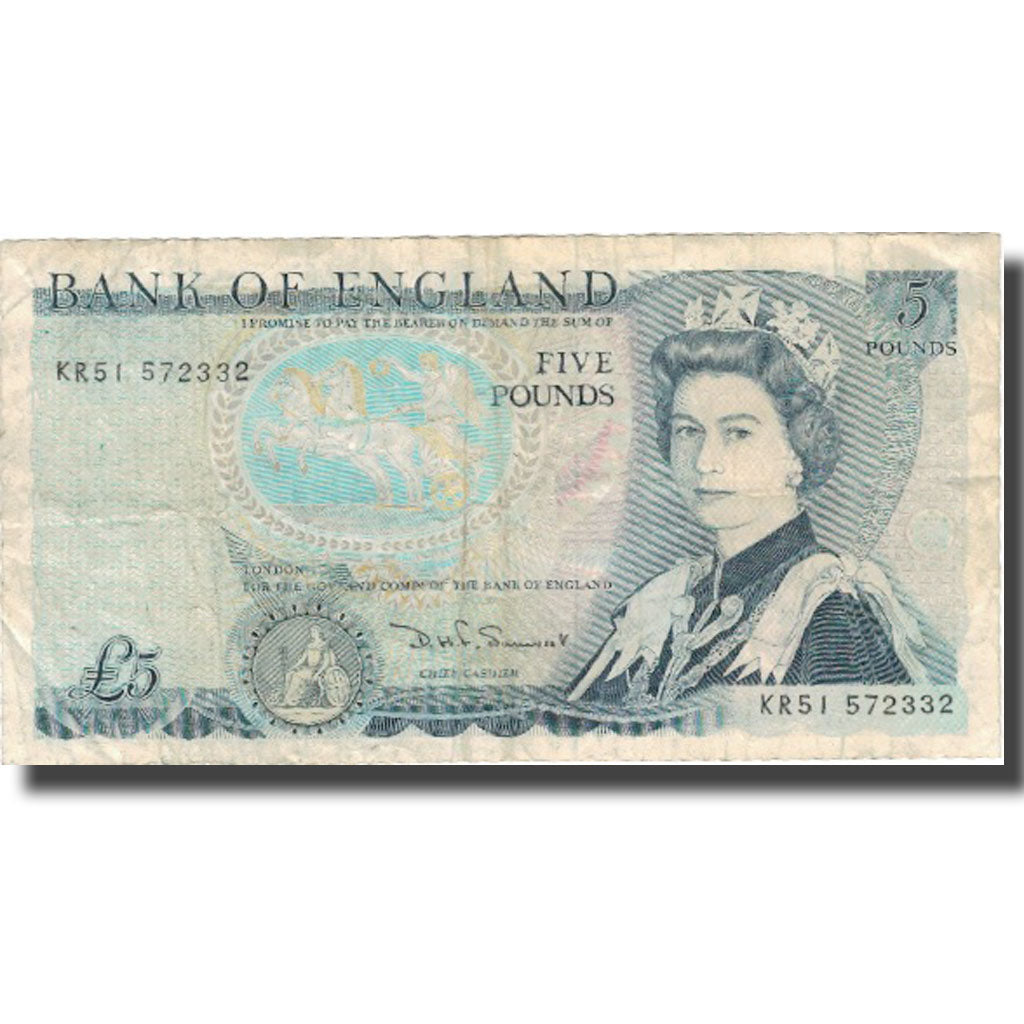 Banknote, Great Britain, 5 Pounds, Undated (1971-91), KM:378c, VF(30-35)