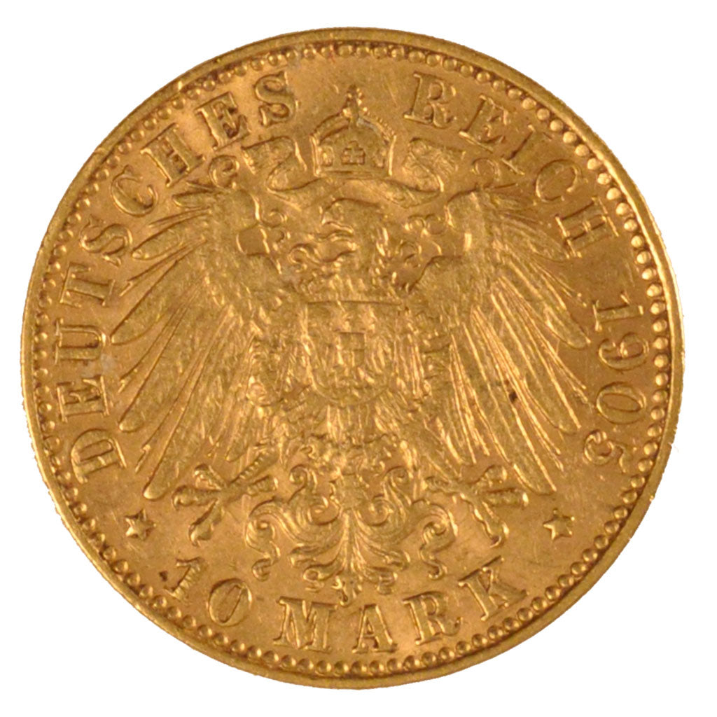 Germania, 10 Mark, 1905, Hambourg, SPL-, Oro