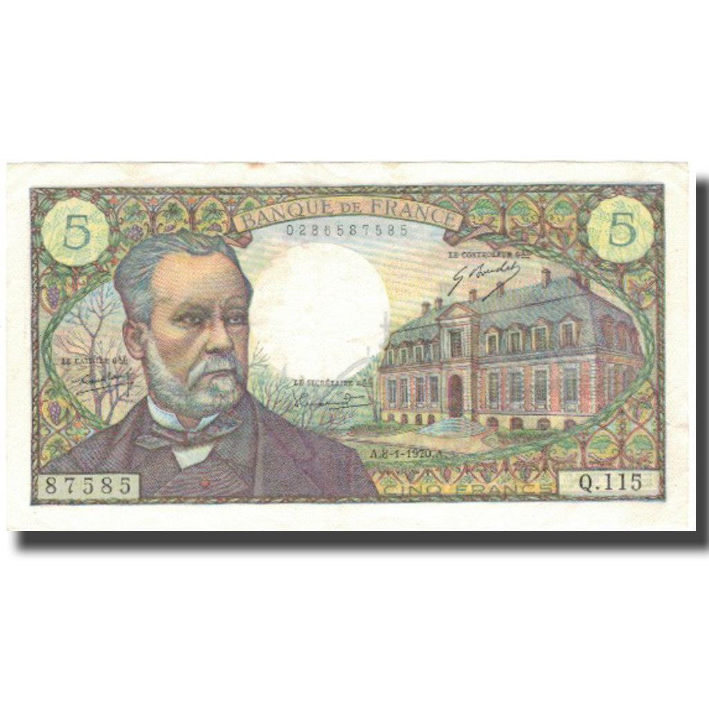 Francja, 5 Francs, Pasteur, 1970, 1970-01-08, AU(55-58), Fayette:61.12, KM:146b