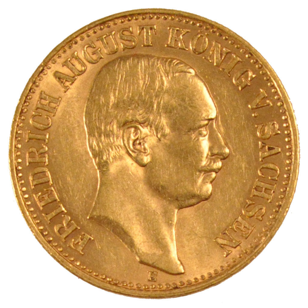 GERMAN STATES, 10 Mark, 1906, Muldenhutten, KM #1264, AU(55-58), Gold, 3.98