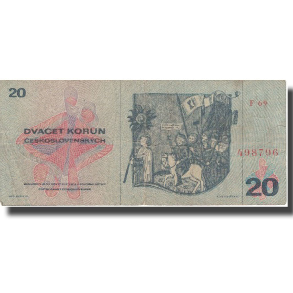 Banconote, Cecoslovacchia, 20 Korun, 1970, 1970, KM:92, MB