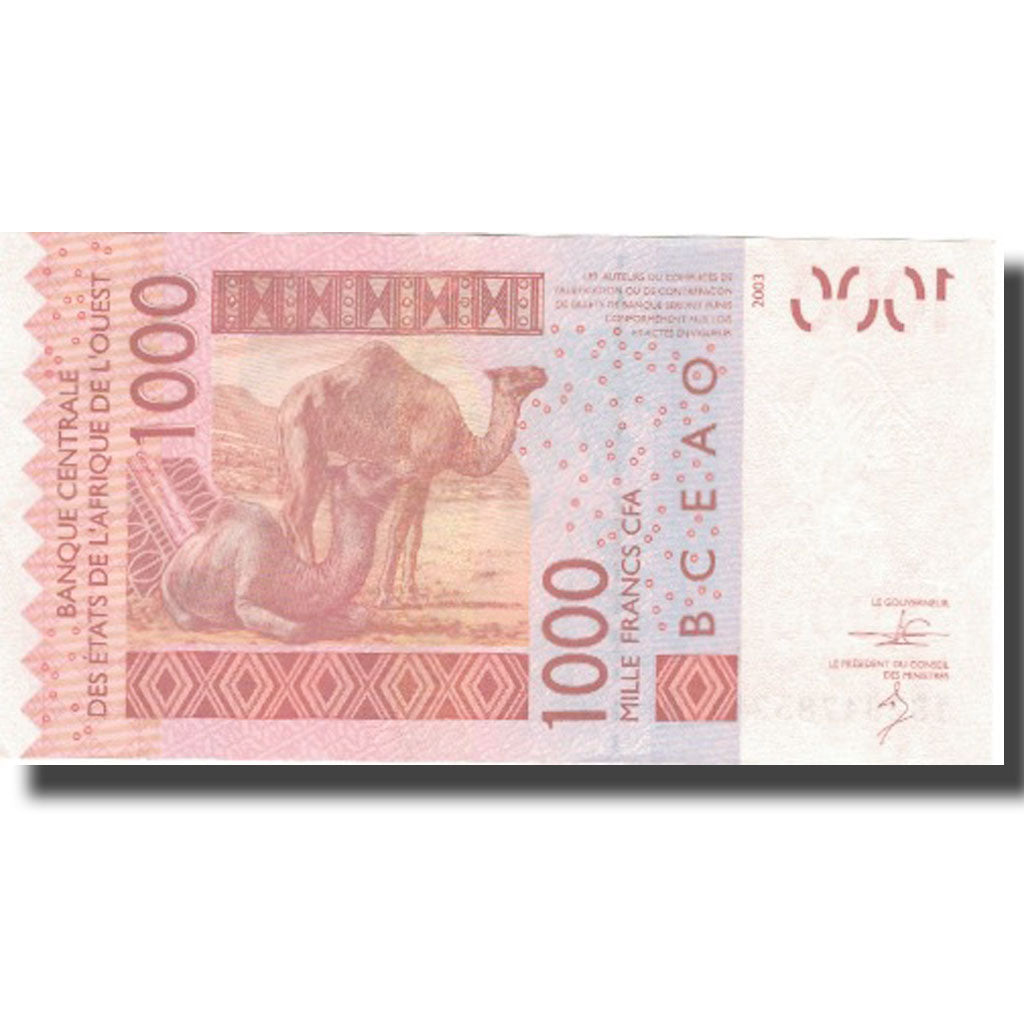 Banknote, West African States, 1000 Francs, 2003, 2003, KM:815Ta, AU(50-53)