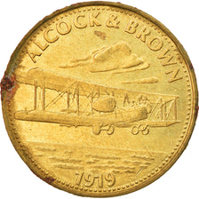 Francia, Token, Aviation, Alcock et Brown, 1919, BC+, Bronce - aluminio