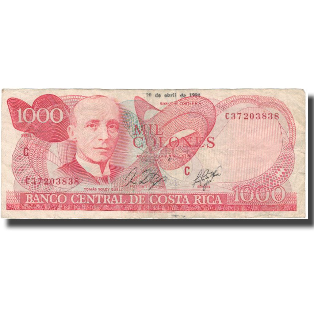 Banknote, Costa Rica, 1000 Colones, 1994, 1994-04-20, KM:259b, VF(20-25)