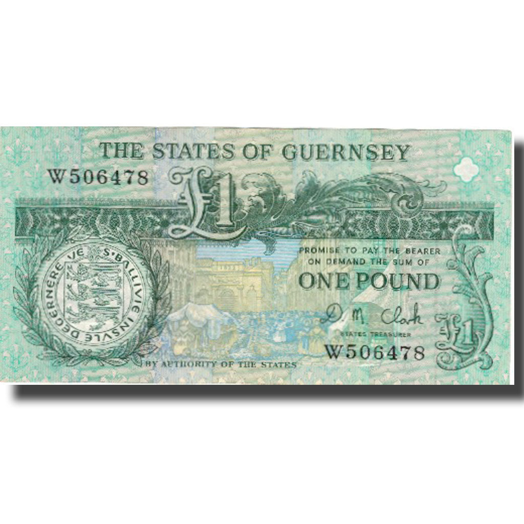 Billet, Guernsey, 1 Pound, UNDATED 1991, KM:52c, TB+