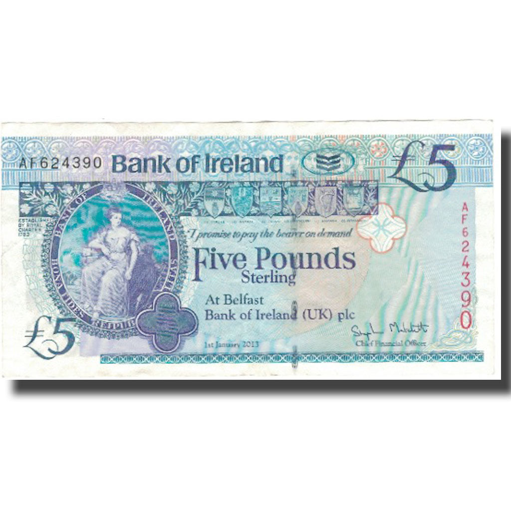 Banconote, Irlanda, 5 Pounds, 2013, 2013, BB