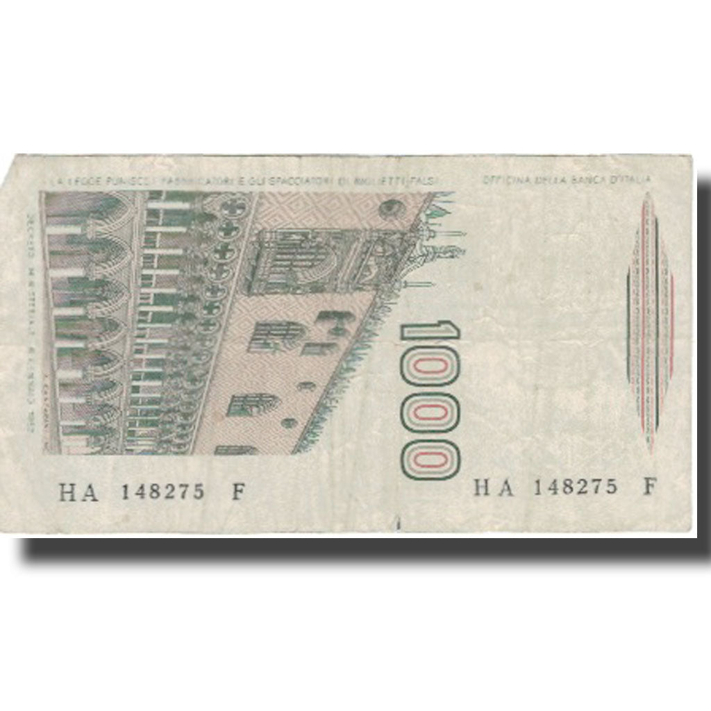 Banknot, Włochy, 1000 Lire, Undated (1982), Undated, KM:109a, VF(30-35)