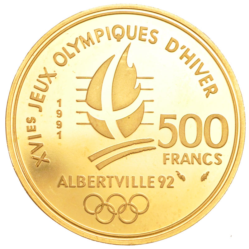 Francia, 500 Francs, 1991, FDC, Oro, Gadoury:19