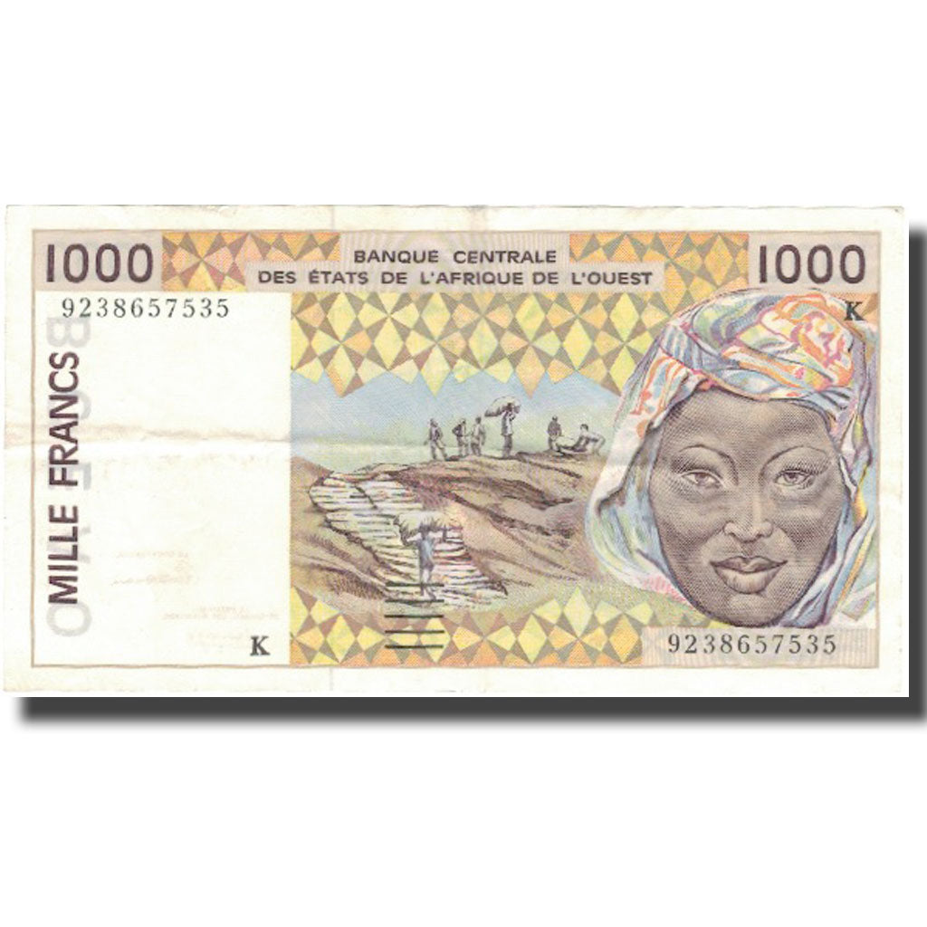 Billet, West African States, 1000 Francs, 1992, 1992, KM:711Kb, TTB+