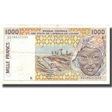 Billet, West African States, 1000 Francs, 1992, 1992, KM:711Kb, TTB+