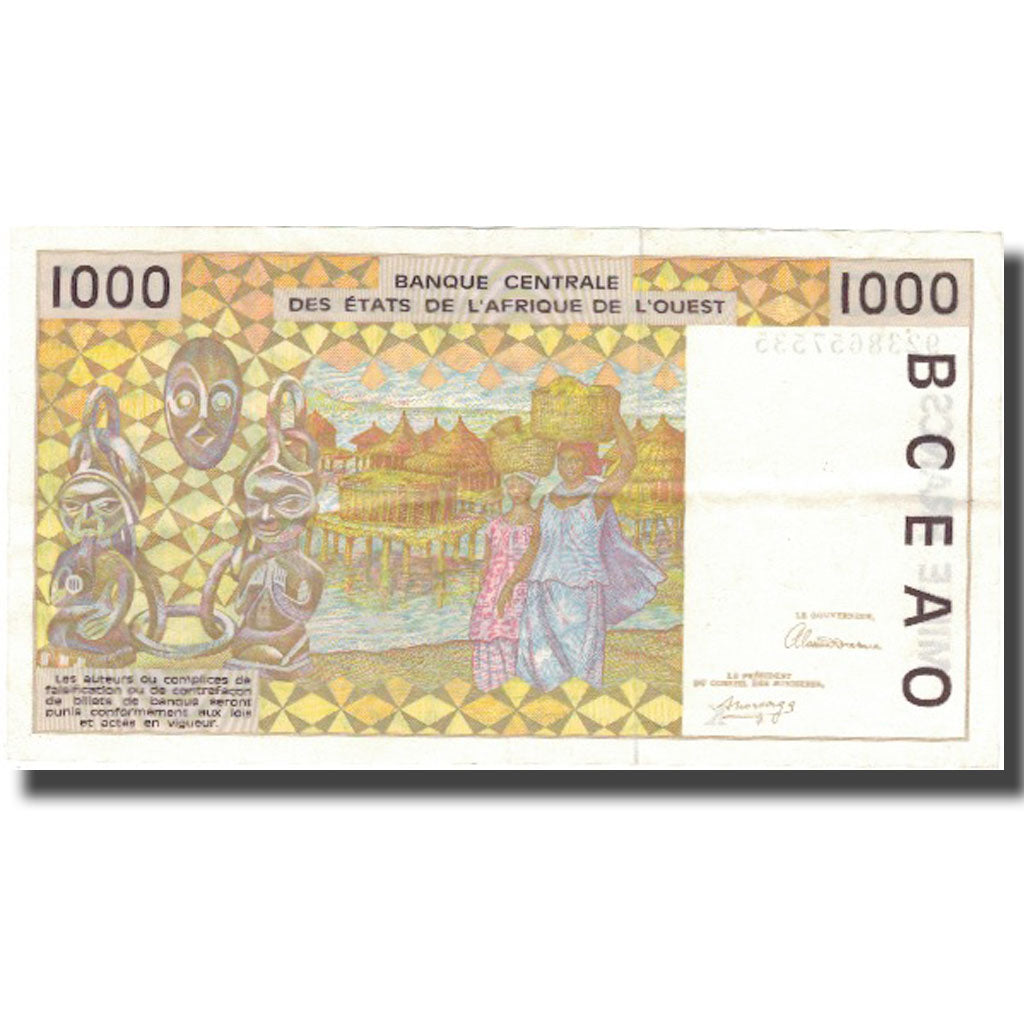 Billet, West African States, 1000 Francs, 1992, 1992, KM:711Kb, TTB+
