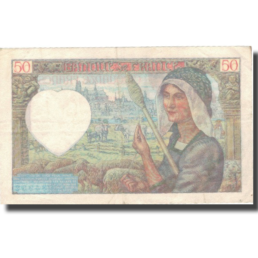 France, 50 Francs, 50 F 1940-1942 ''Jacques Coeur'', 1942, 1942-01-08, TTB+