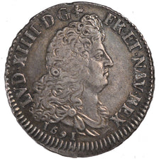 Monnaie, France, Louis XIV, 1/2 Écu aux 8 L, 1/2 Ecu, 1691, Troyes, TTB+