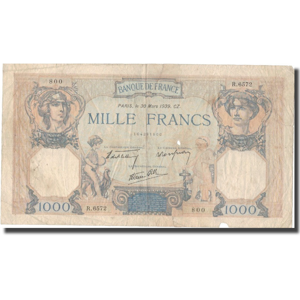 Frankreich, 1000 Francs, 1939, 1939-03-30, SGE, Fayette:38.35, KM:90c