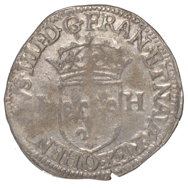 FRANCE, Douzain, 1594, Riom, VF(20-25), Silver, Sombart #4420, 2.18