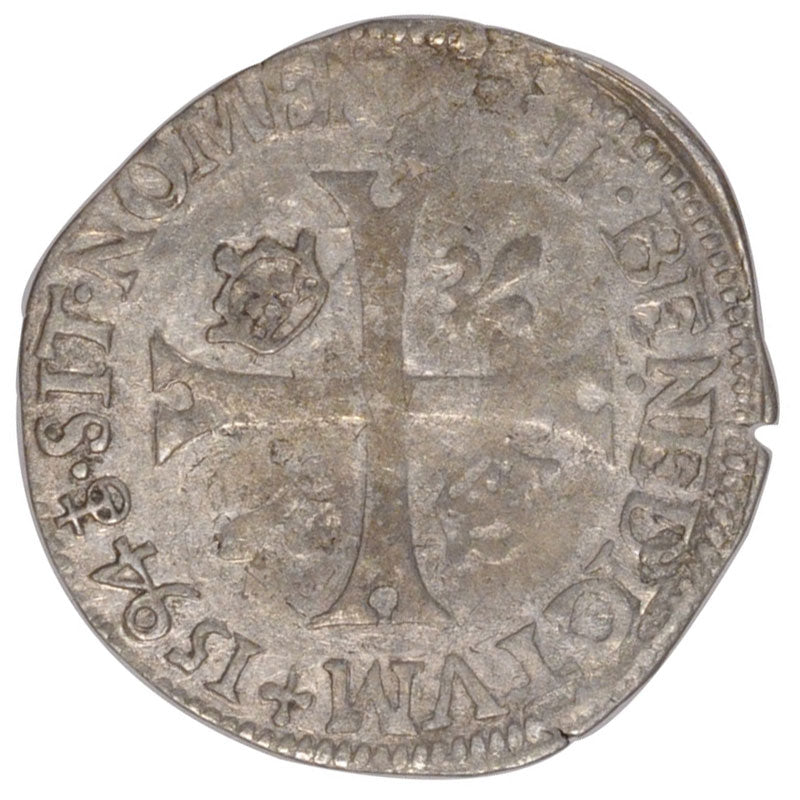 FRANCE, Douzain, 1594, Riom, VF(20-25), Silver, Sombart #4420, 2.18
