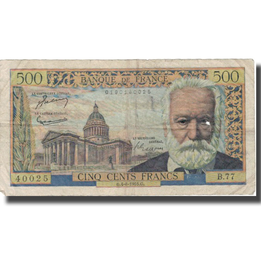 Frankreich, 500 Francs, 500 F 1954-1958 ''Victor Hugo'', 1955, 1955-08-04, S