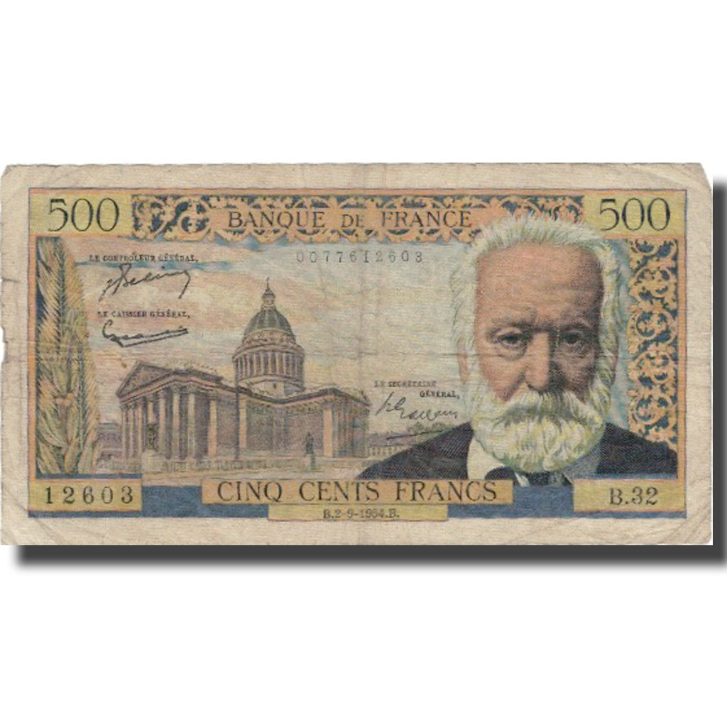 France, 500 Francs, 500 F 1954-1958 ''Victor Hugo'', 1954, 1954-09-02