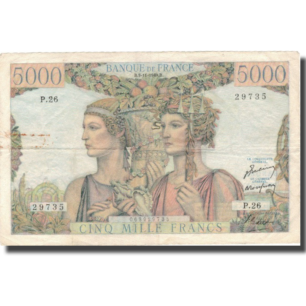 Frankreich, 5000 Francs, 5 000 F 1949-1957 ''Terre et Mer'', 1949, 1949-11-03