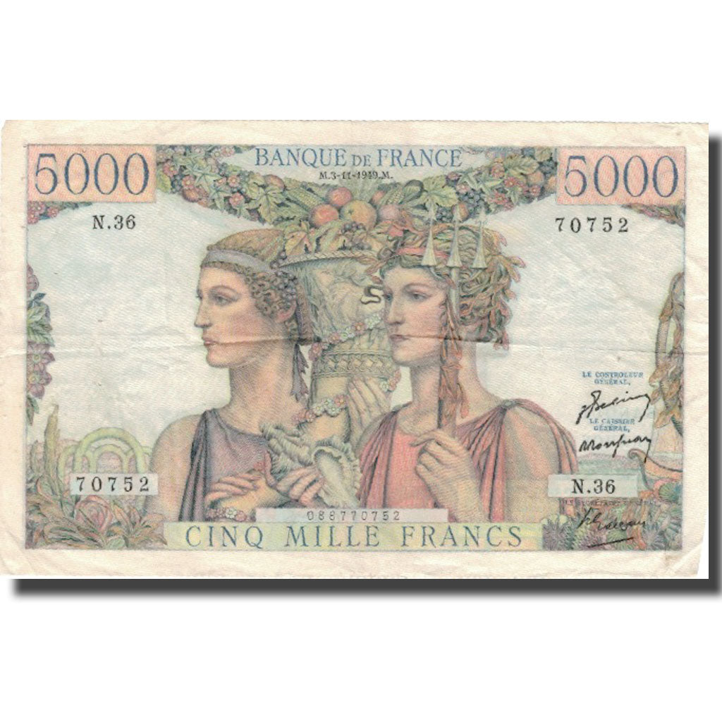 Francia, 5000 Francs, 5 000 F 1949-1957 ''Terre et Mer'', 1949, 1949-11-03, BC
