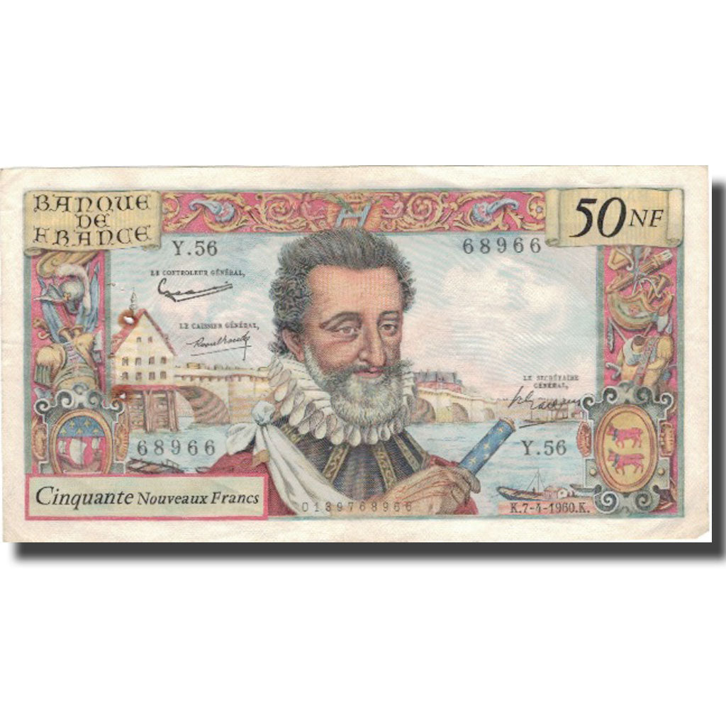 Francia, 50 Nouveaux Francs, 50 NF 1959-1961 ''Henri IV'', 1960, 1960-04-07, BB