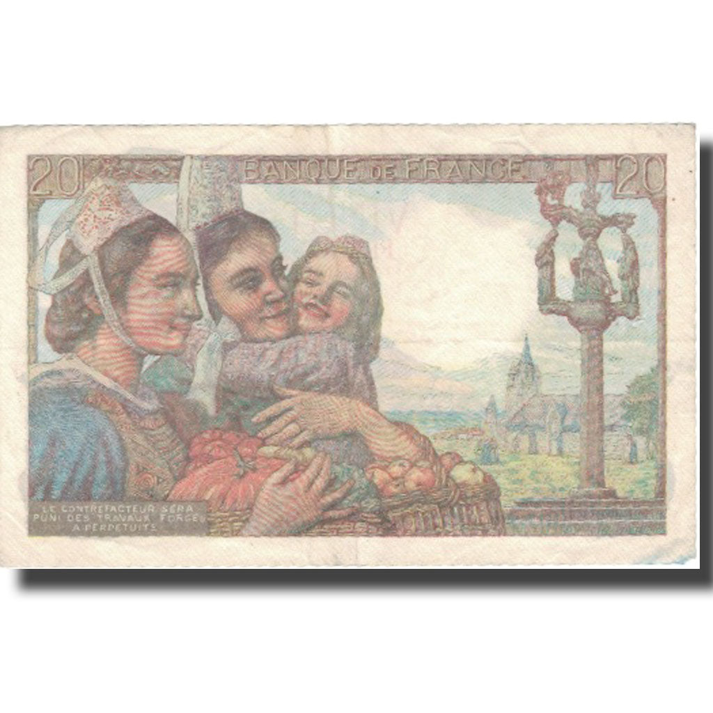 Francja, 20 Francs, Pêcheur, 1948, 1948-10-14, EF(40-45), Fayette:13.13