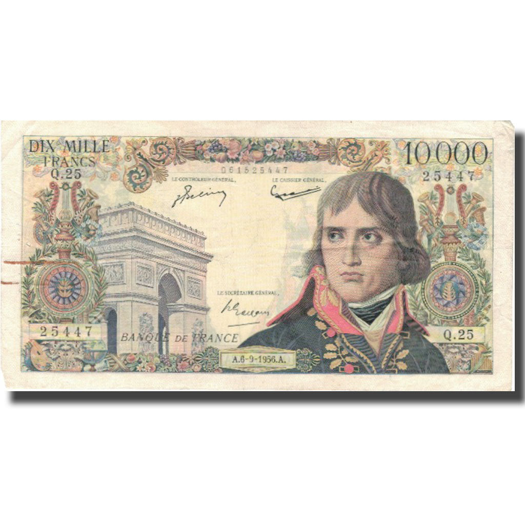 France, 1000 Francs, 10 000 F 1955-1958 ''Bonaparte'', 1956, 1956-09-06, TB+